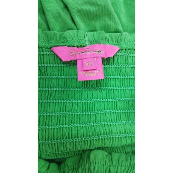 Lilly Pulitzer Modesto Smocked Midi Dress Eyelet Embroidered Cotton XS 282264 - Picture 7 of 7